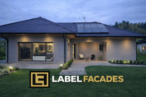 ravalement de façades, rénovation de façades, enduit projeté, finition grattée, maison neuve, façade moderne, Saint-Jean-de-Pied-Gauthier, Savoie, Haute-Savoie, façadier, Label Facades